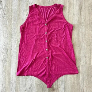 Womens Amazon Maroon Tie Front Tank Top - 2XL